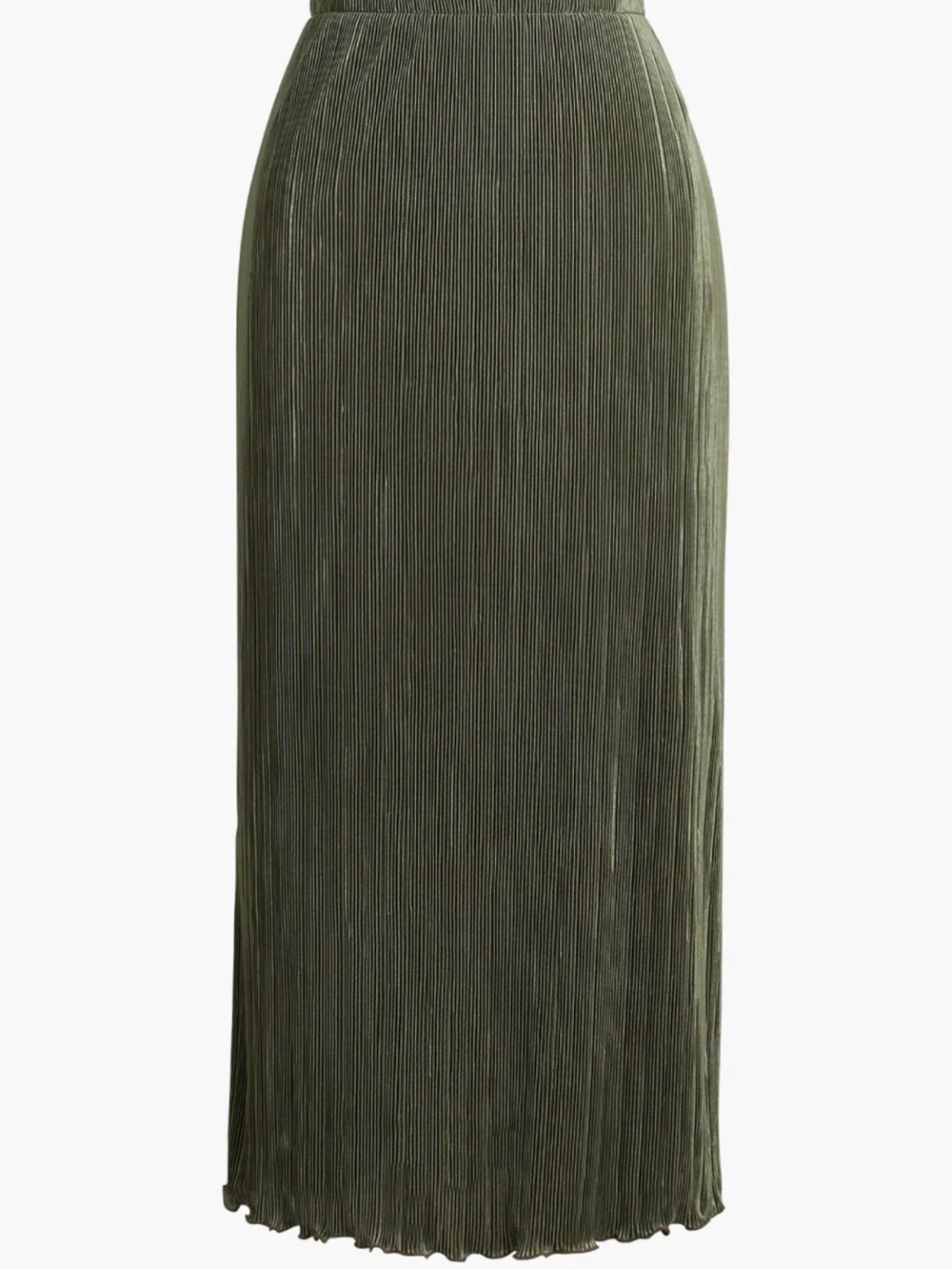 J. Crew Olive Green Pleated Midi Skirt